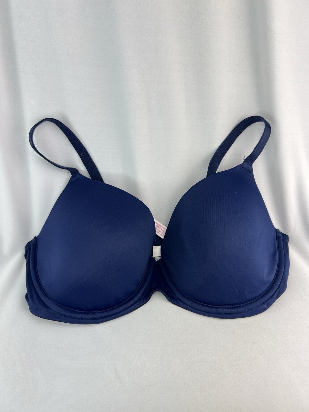 Victorias Secret Pink Wear Everywhere T-Shirt Lightly Lined Bra 32DD Blue Navy